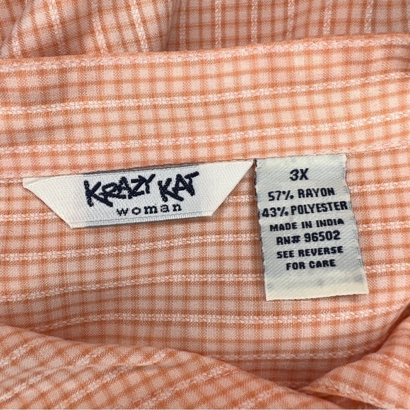 3x KRAZY KAT ORANGE GINGHAM SHORT BUTTON FRONT PLUS VIBRANT - Picture 6 of 7